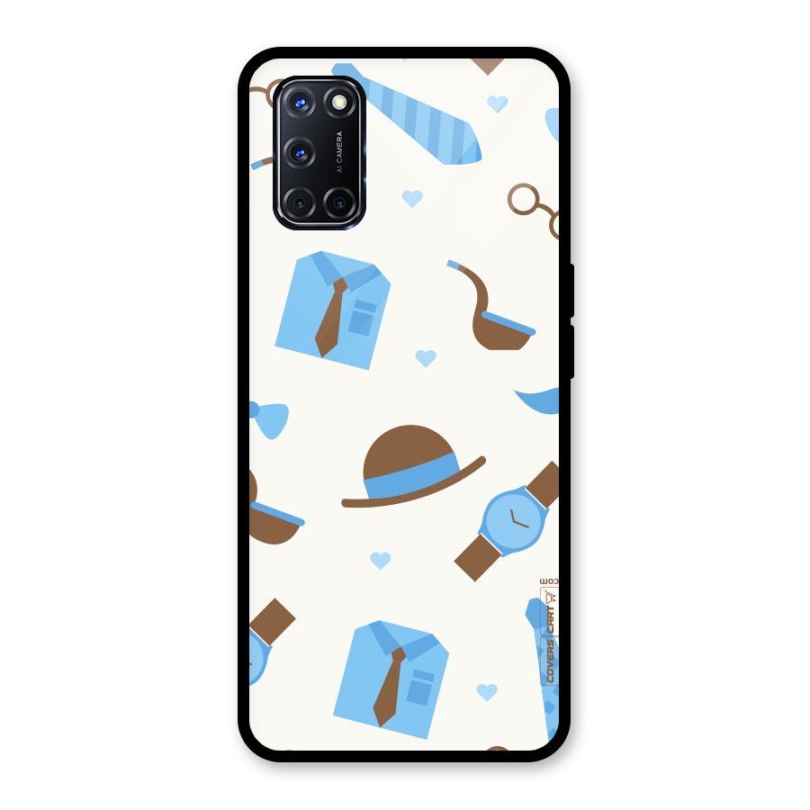 Pipe Hat Watch Pattern Glass Back Case for Oppo A52