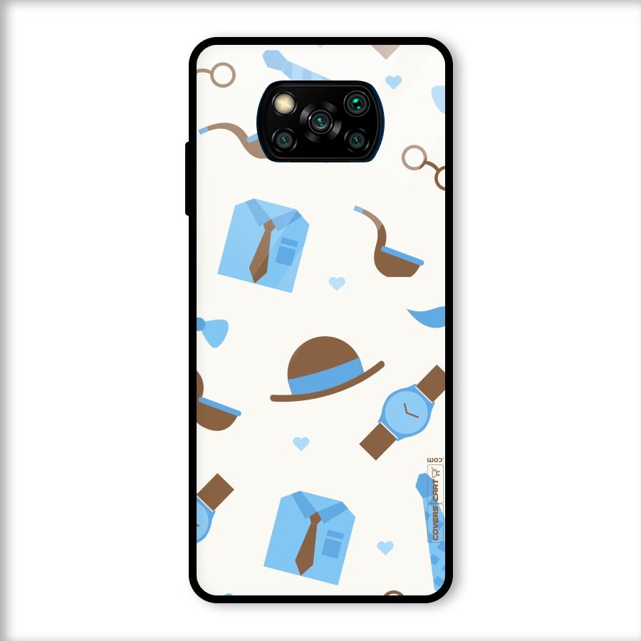 Pipe Hat Watch Pattern Glass Back Case for Poco X3