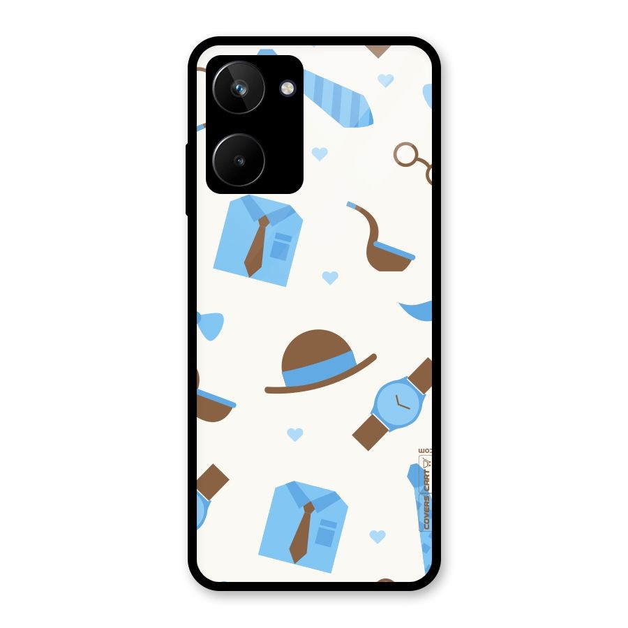 Pipe Hat Watch Pattern Glass Back Case for Realme 10
