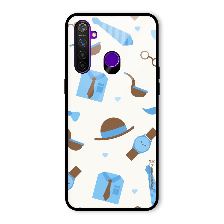 Pipe Hat Watch Pattern Glass Back Case for Realme 5 Pro