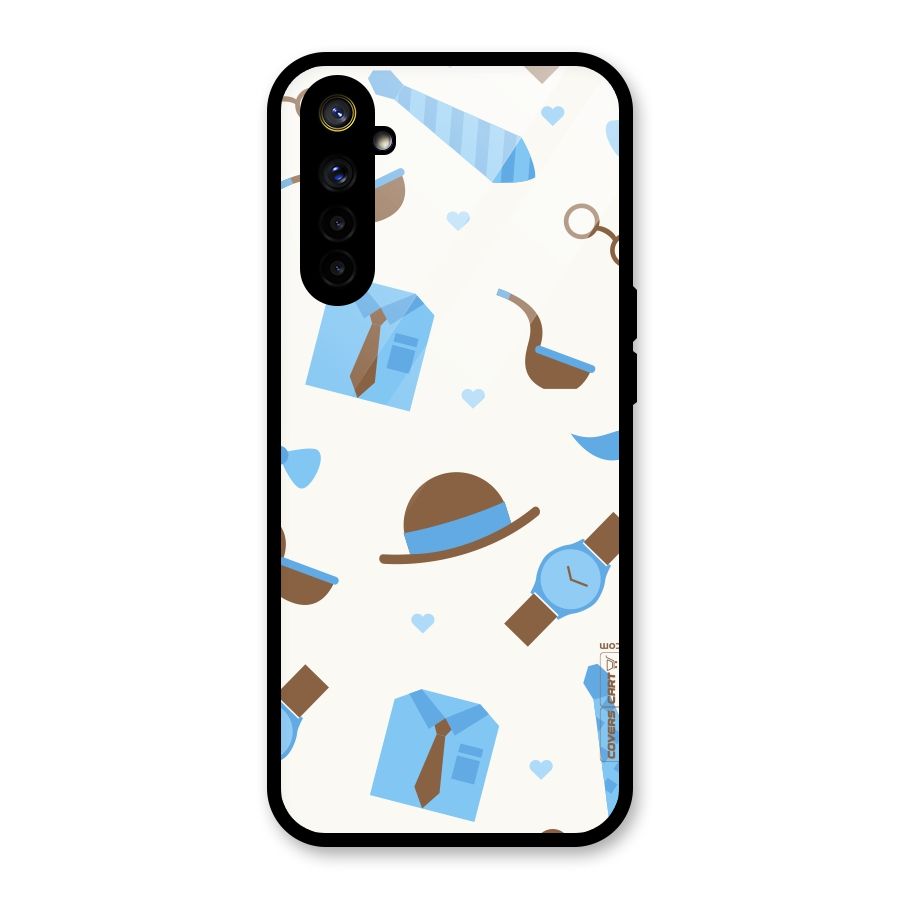 Pipe Hat Watch Pattern Glass Back Case for Realme 6