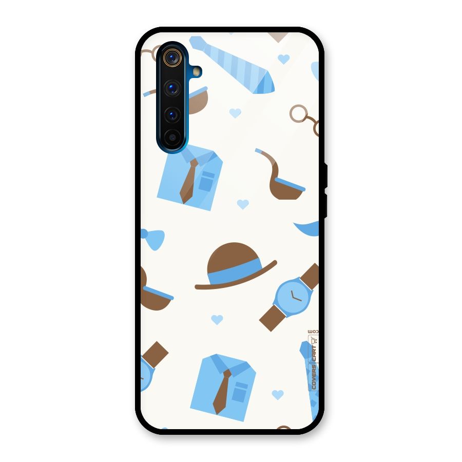 Pipe Hat Watch Pattern Glass Back Case for Realme 6 Pro