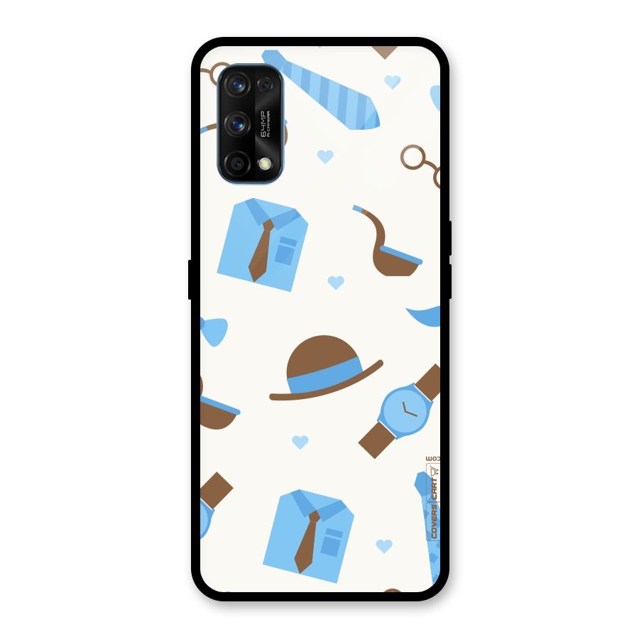 Pipe Hat Watch Pattern Glass Back Case for Realme 7 Pro