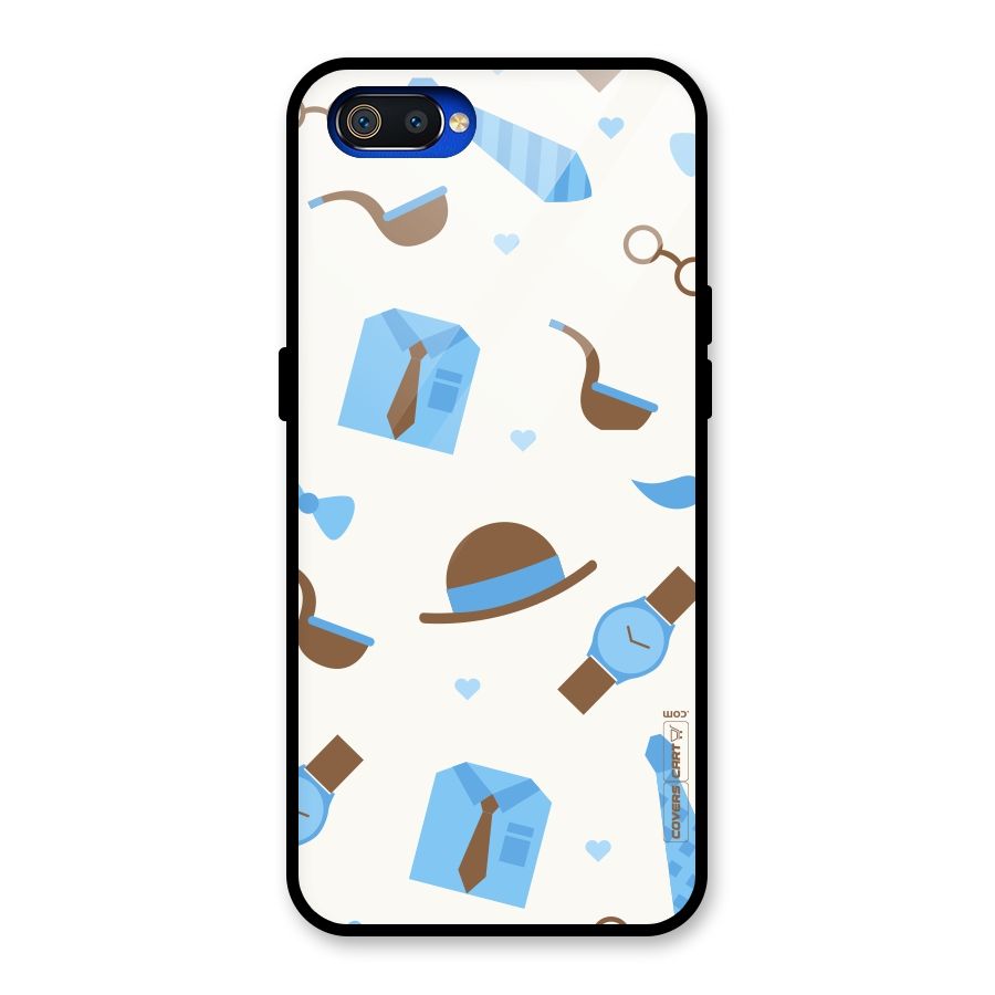 Pipe Hat Watch Pattern Glass Back Case for Realme C2