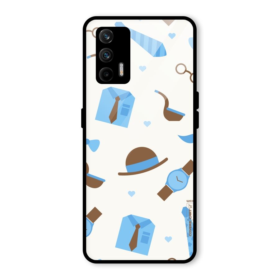 Pipe Hat Watch Pattern Glass Back Case for Realme GT 5G