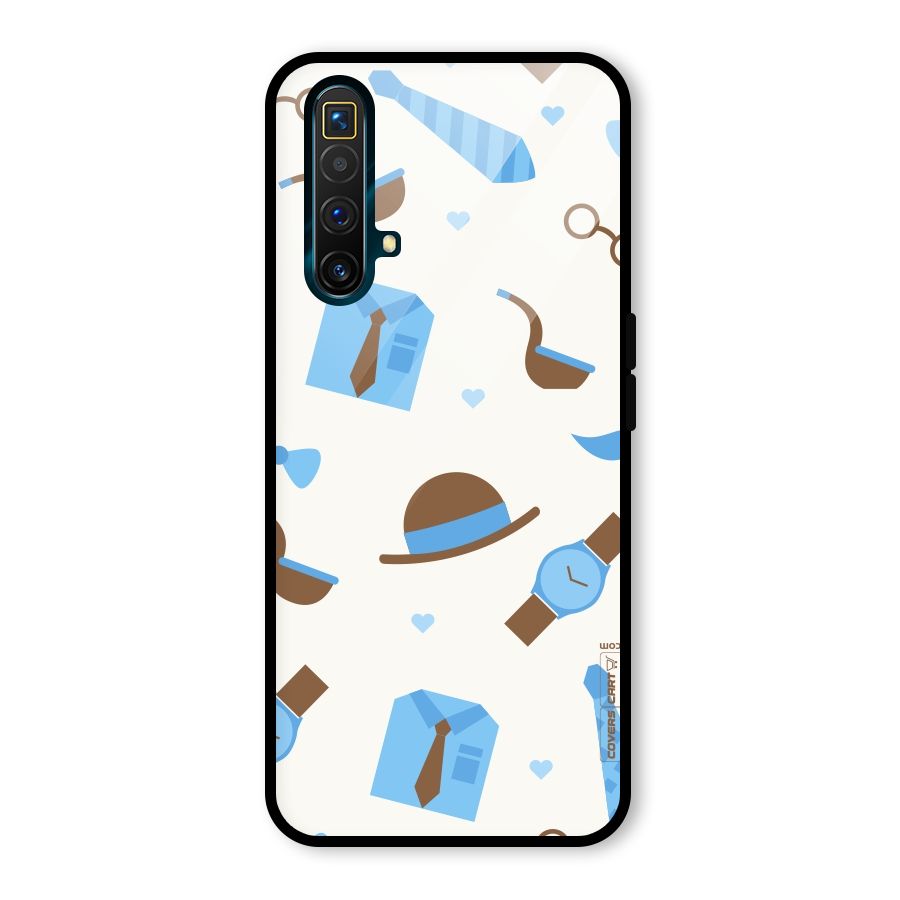Pipe Hat Watch Pattern Glass Back Case for Realme X3 SuperZoom