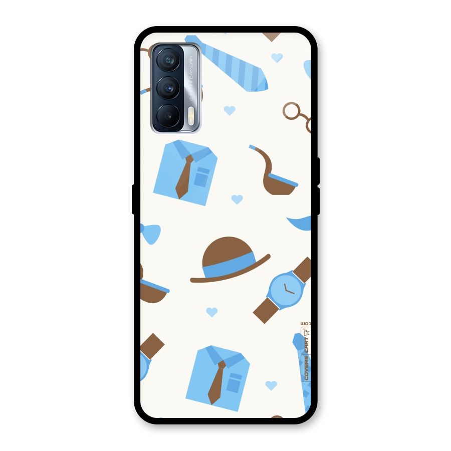 Pipe Hat Watch Pattern Glass Back Case for Realme X7