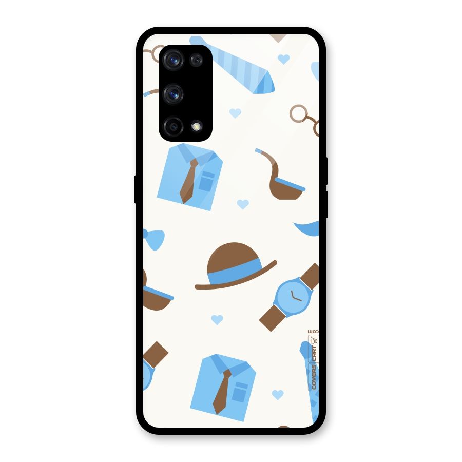 Pipe Hat Watch Pattern Glass Back Case for Realme X7 Pro