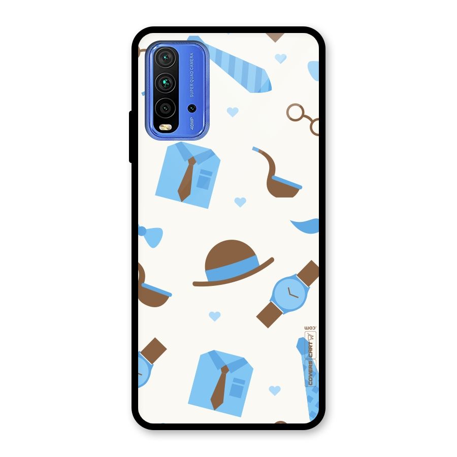 Pipe Hat Watch Pattern Glass Back Case for Redmi 9 Power