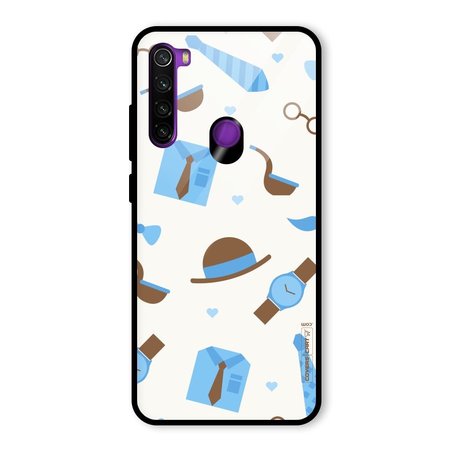 Pipe Hat Watch Pattern Glass Back Case for Redmi Note 8