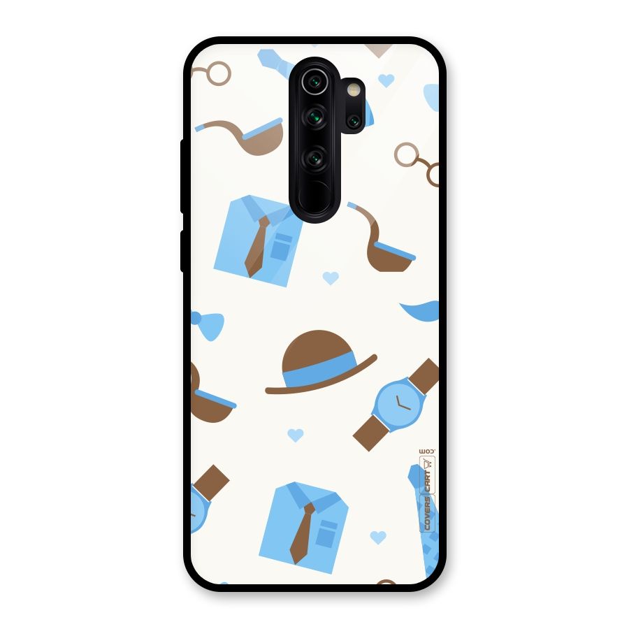 Pipe Hat Watch Pattern Glass Back Case for Redmi Note 8 Pro