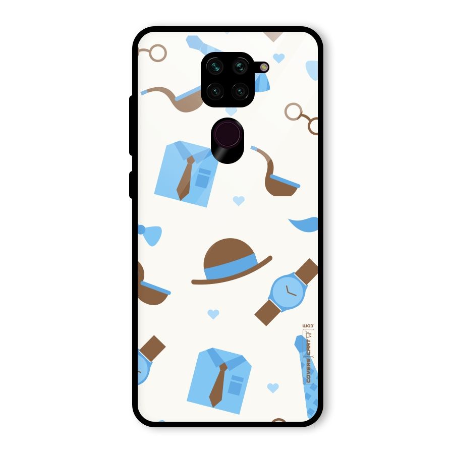 Pipe Hat Watch Pattern Glass Back Case for Redmi Note 9