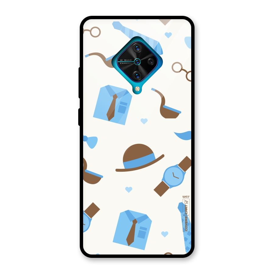 Pipe Hat Watch Pattern Glass Back Case for Vivo S1 Pro