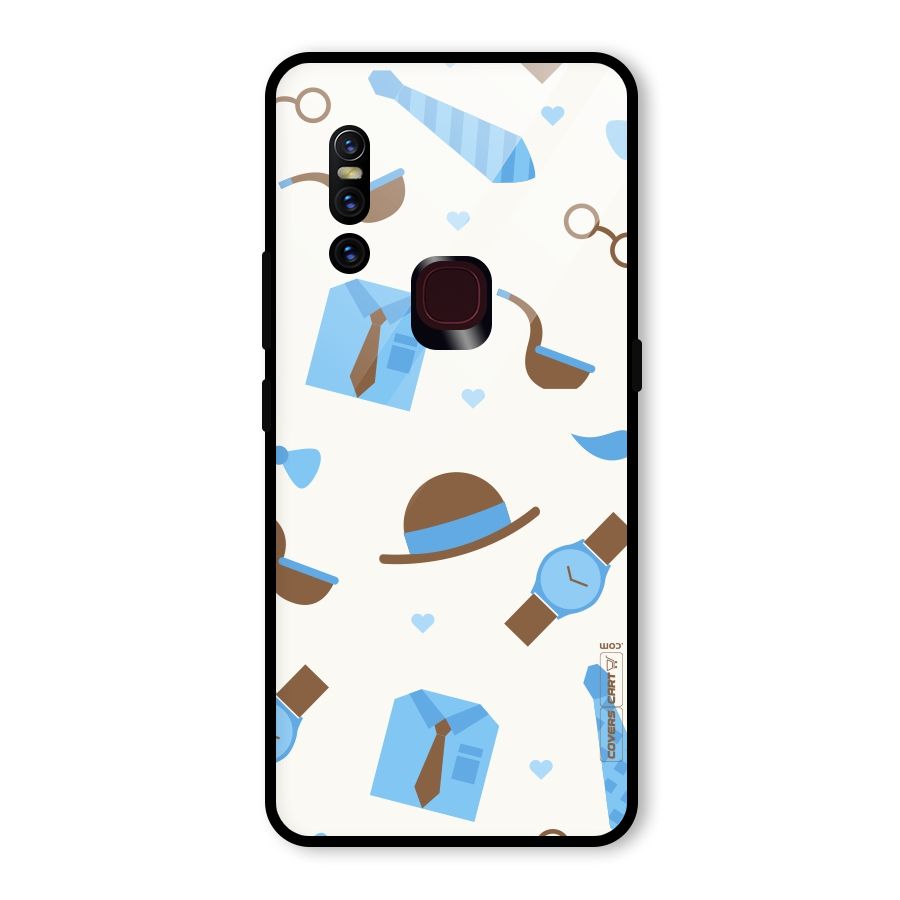 Pipe Hat Watch Pattern Glass Back Case for Vivo V15