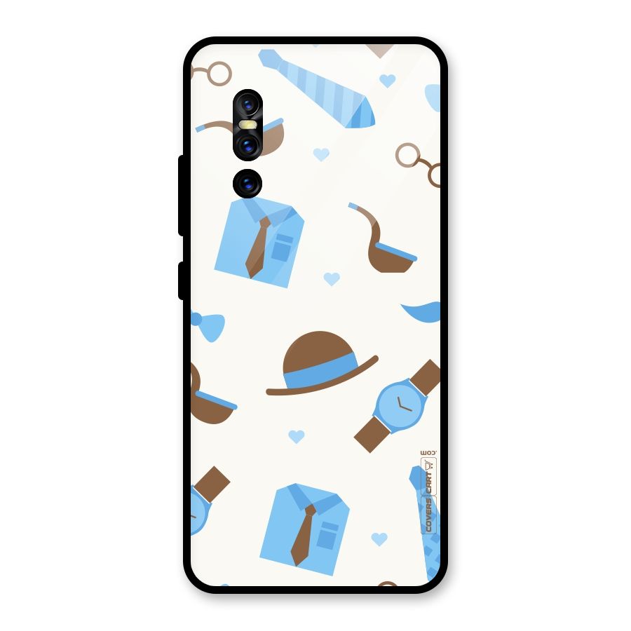 Pipe Hat Watch Pattern Glass Back Case for Vivo V15 Pro