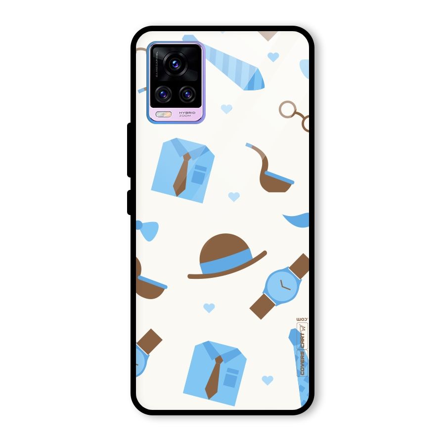 Pipe Hat Watch Pattern Glass Back Case for Vivo V20 Pro