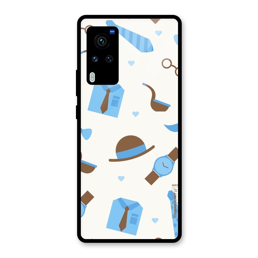 Pipe Hat Watch Pattern Glass Back Case for Vivo X60 Pro