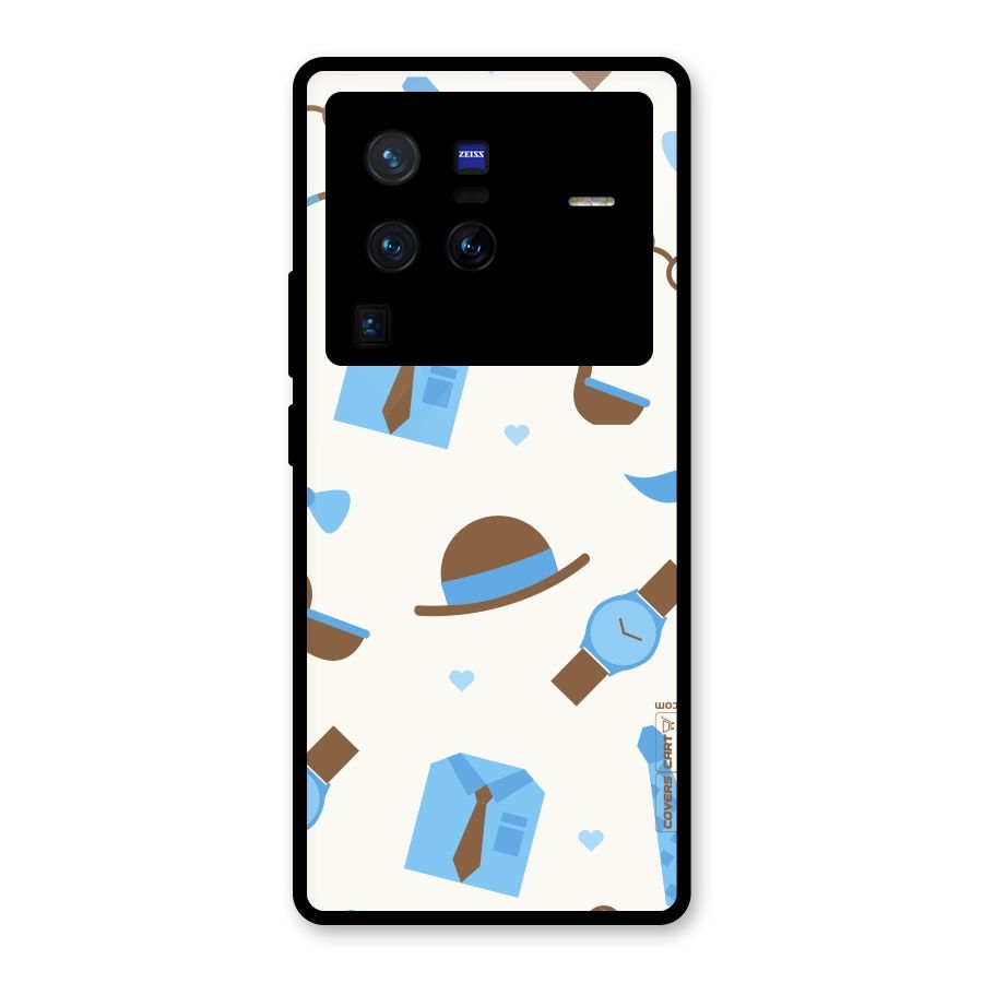 Pipe Hat Watch Pattern Glass Back Case for Vivo X80 Pro