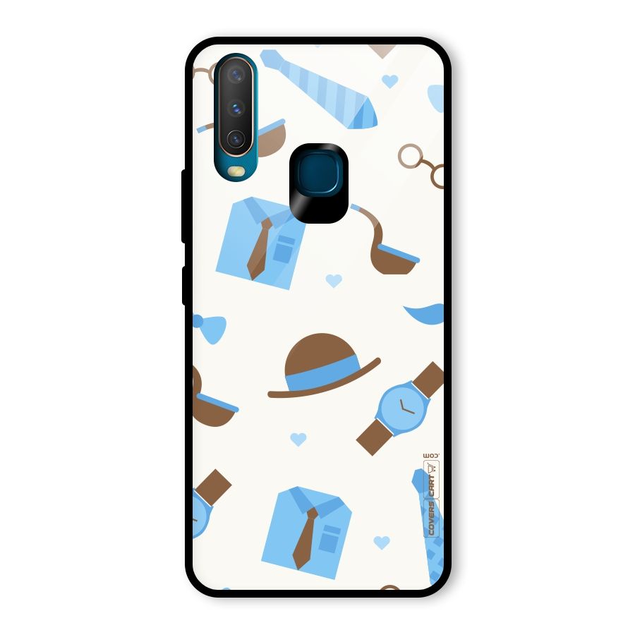 Pipe Hat Watch Pattern Glass Back Case for Vivo Y17