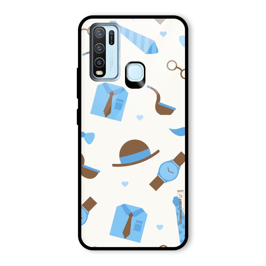 Pipe Hat Watch Pattern Glass Back Case for Vivo Y50