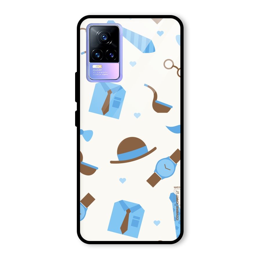 Pipe Hat Watch Pattern Glass Back Case for Vivo Y73
