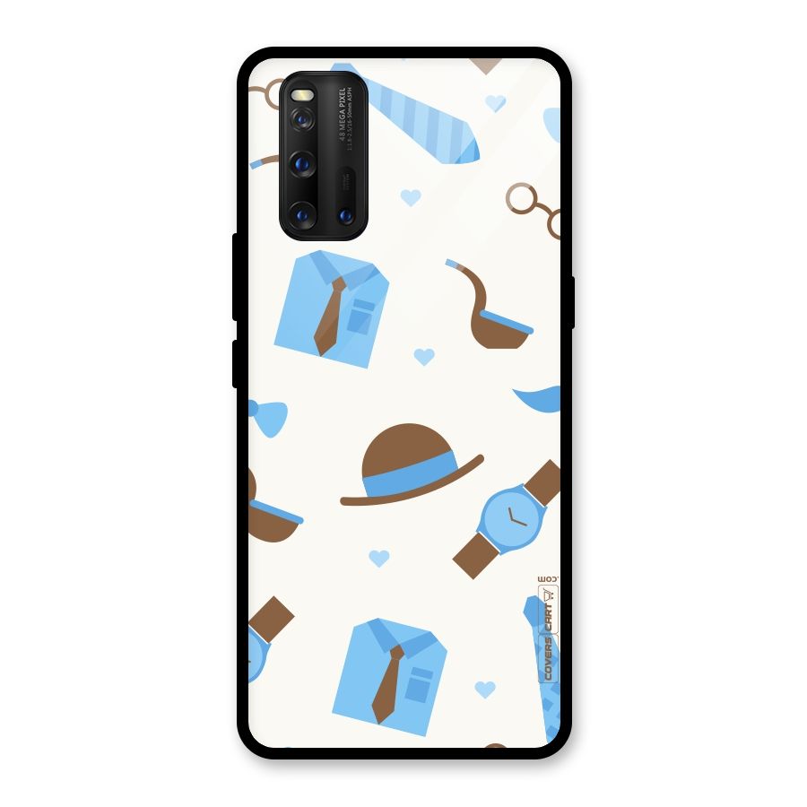 Pipe Hat Watch Pattern Glass Back Case for Vivo iQOO 3