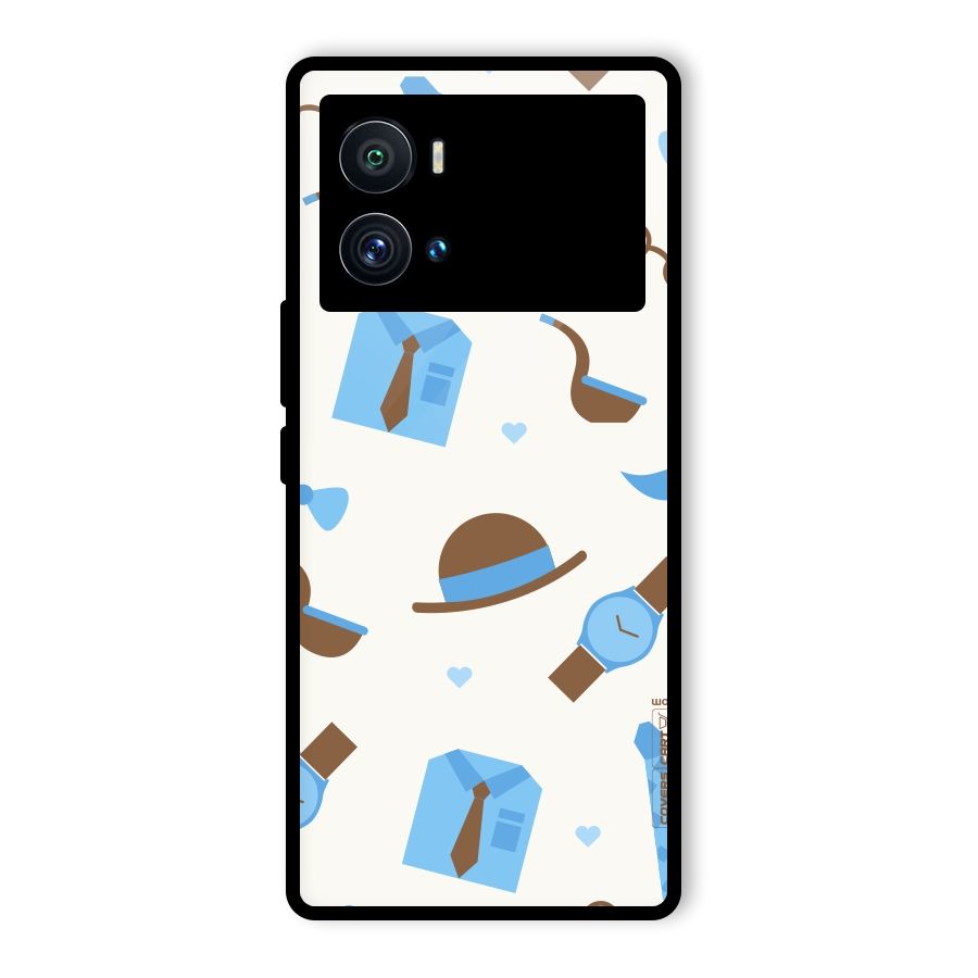 Pipe Hat Watch Pattern Glass Back Case for Vivo iQOO 9 Pro