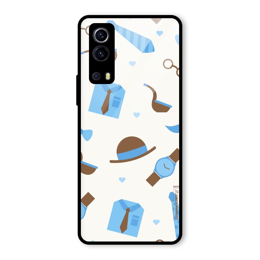 Pipe Hat Watch Pattern Glass Back Case for Vivo iQOO Z3