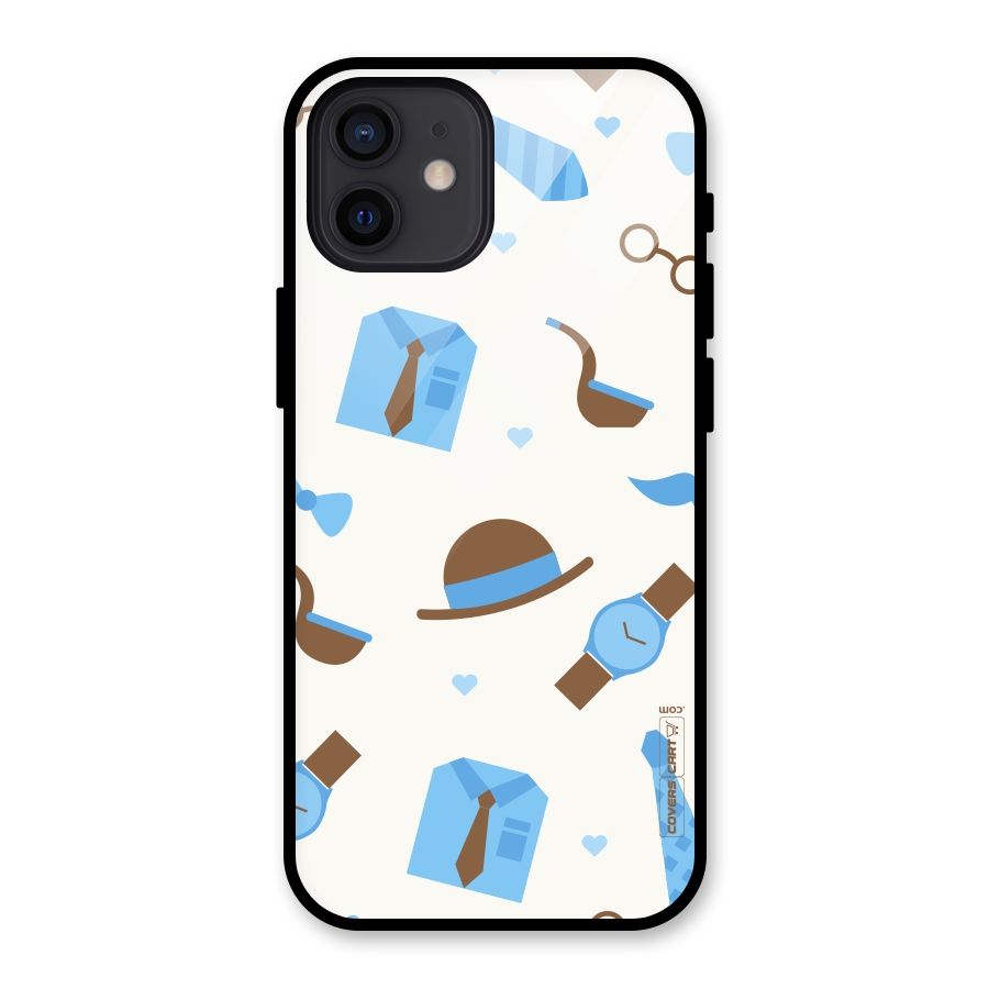 Pipe Hat Watch Pattern Glass Back Case for iPhone 12