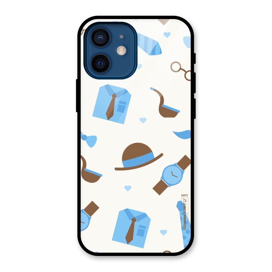 Pipe Hat Watch Pattern Glass Back Case for iPhone 12 Mini
