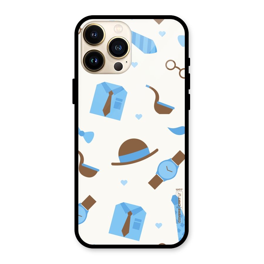 Pipe Hat Watch Pattern Glass Back Case for iPhone 13 Pro Max