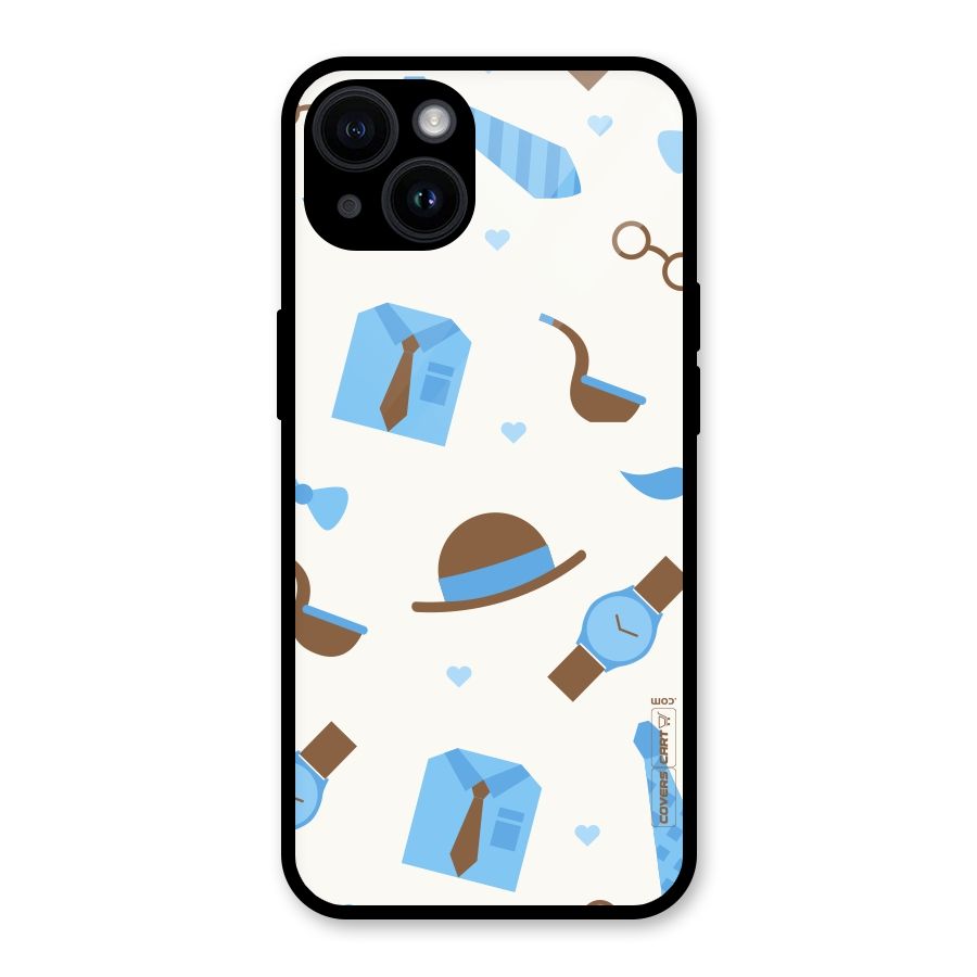 Pipe Hat Watch Pattern Glass Back Case for iPhone 14