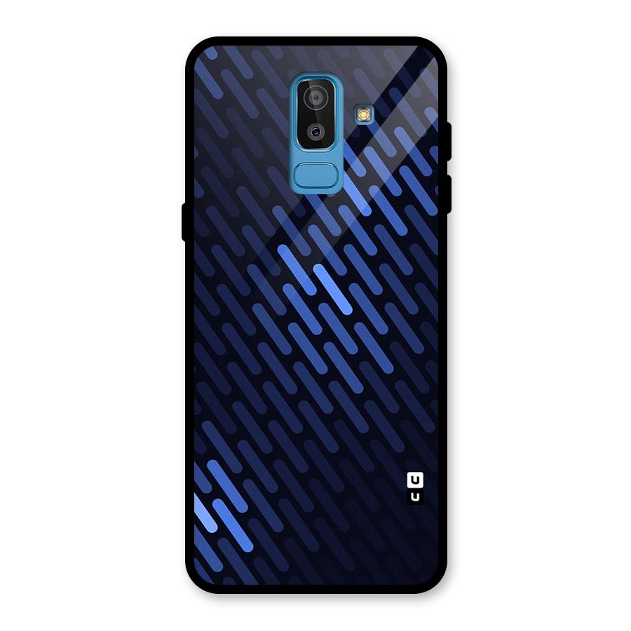 Pipe Shades Pattern Printed Glass Back Case for Galaxy J8