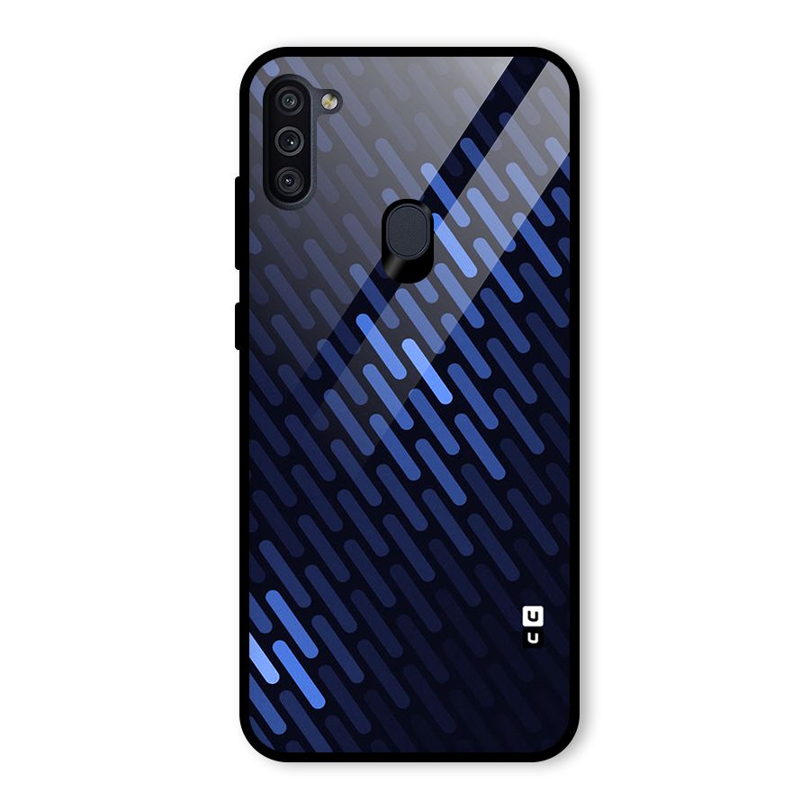 Pipe Shades Pattern Printed Glass Back Case for Galaxy M11