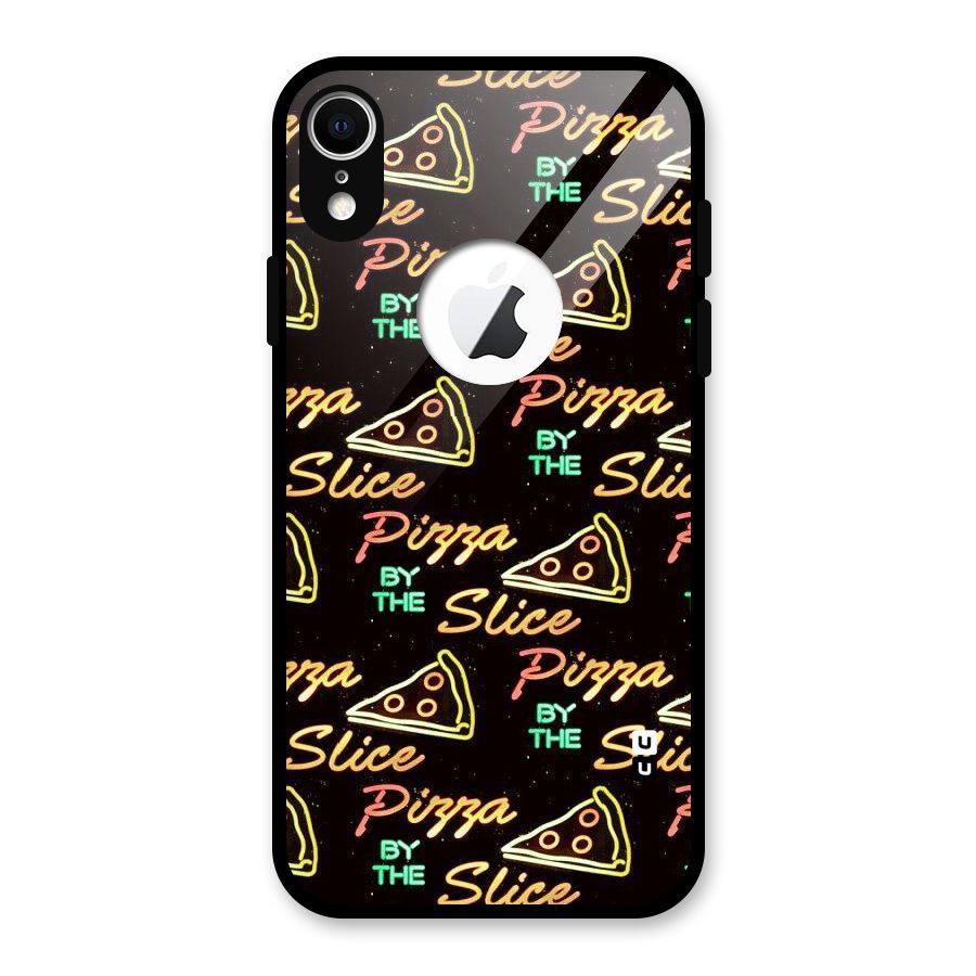 Pizza By Slice Glass Back Case for iPhone XR Logo Cut