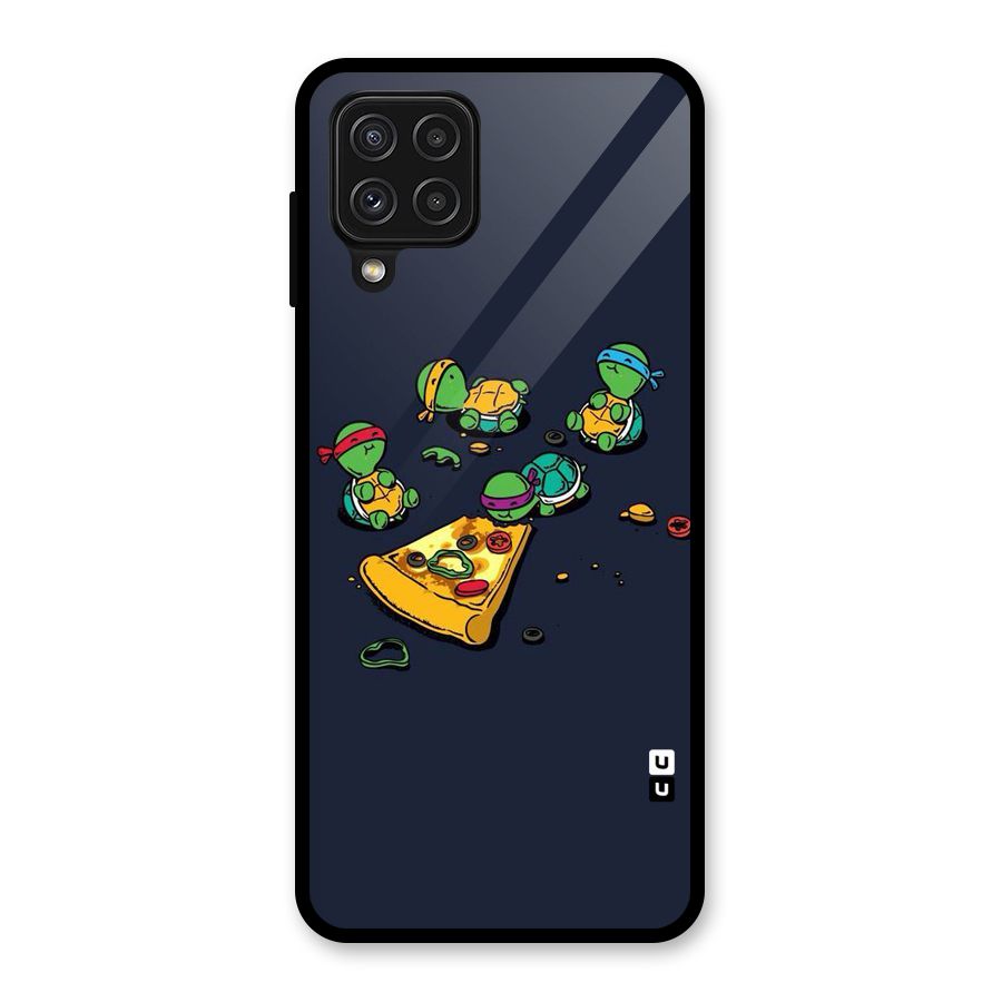 Pizza Overload Glass Back Case for Galaxy A22 4G