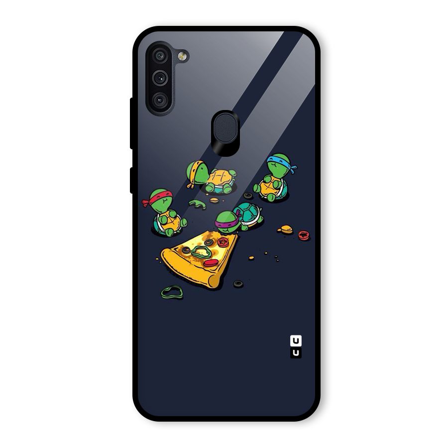 Pizza Overload Glass Back Case for Galaxy M11