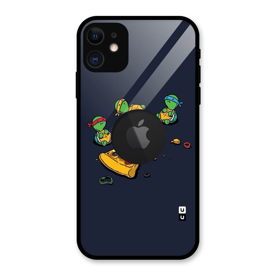 Pizza Overload Glass Back Case for iPhone 11 Logo Cut