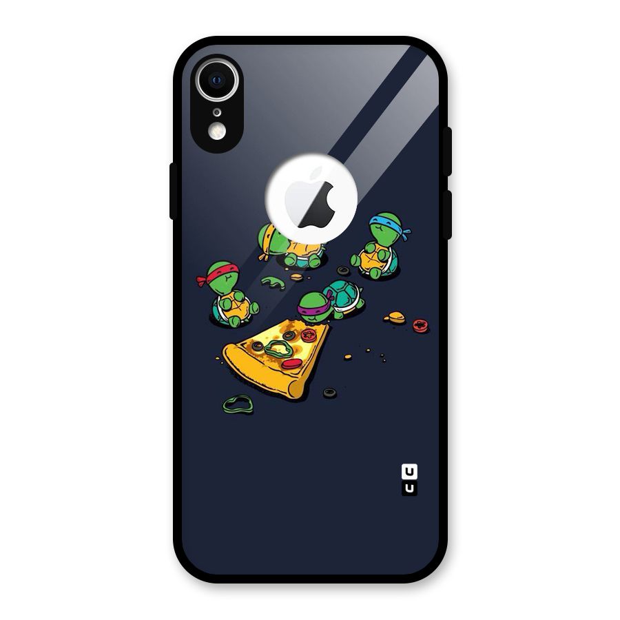Pizza Overload Glass Back Case for iPhone XR Logo Cut