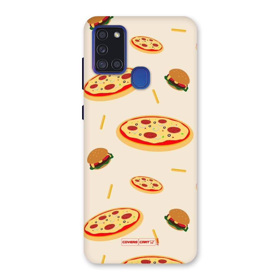 Pizza and Burger Love Back Case for Galaxy A21s