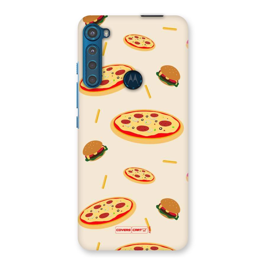 Pizza and Burger Love Back Case for Motorola One Fusion Plus