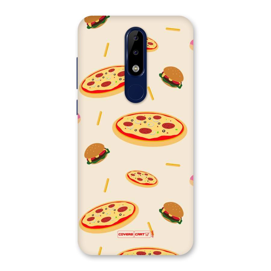 Pizza and Burger Love Back Case for Nokia 5.1 Plus