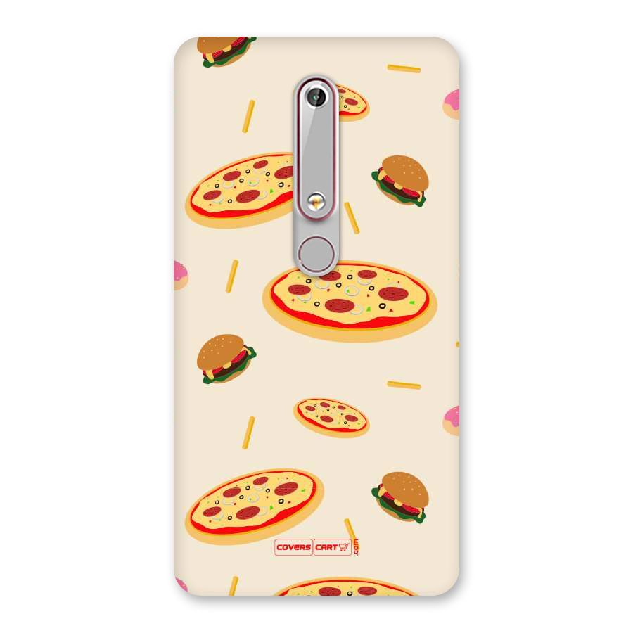 Pizza and Burger Love Back Case for Nokia 6.1