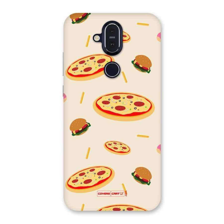 Pizza and Burger Love Back Case for Nokia 8.1