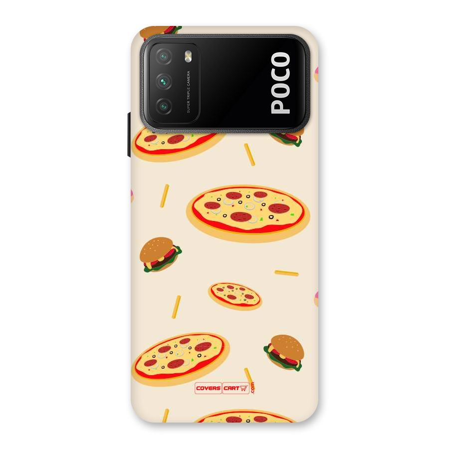 Pizza and Burger Love Back Case for Poco M3