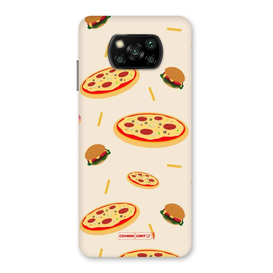 Pizza and Burger Love Back Case for Poco X3