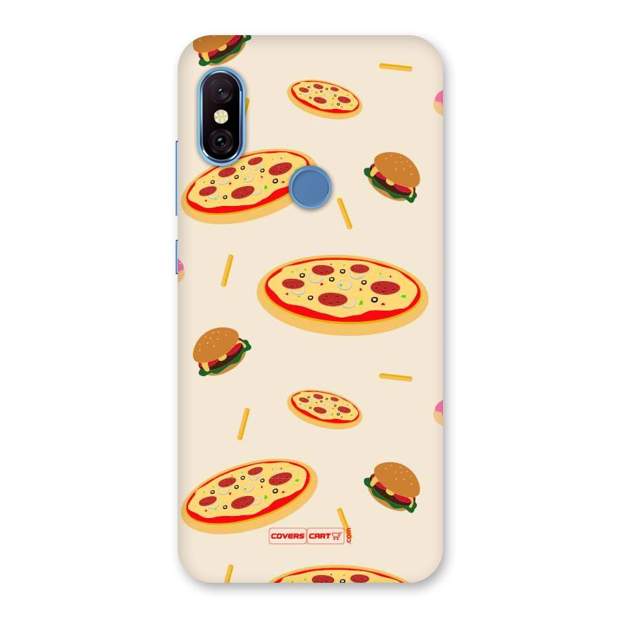 Pizza and Burger Love Back Case for Redmi Note 6 Pro