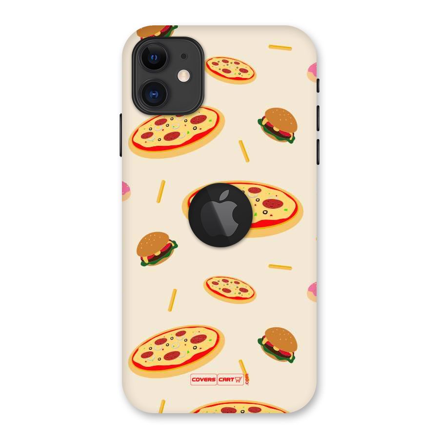 Pizza and Burger Love Back Case for iPhone 11 Logo Cut