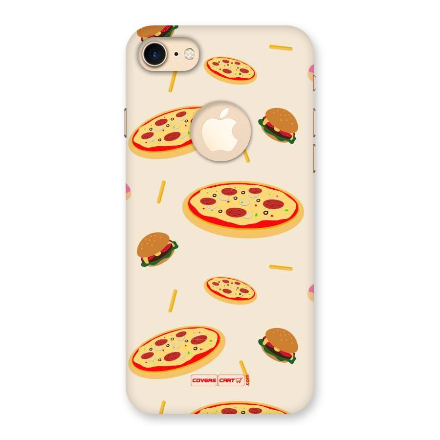 Pizza and Burger Love Back Case for iPhone 8 Logo Cut