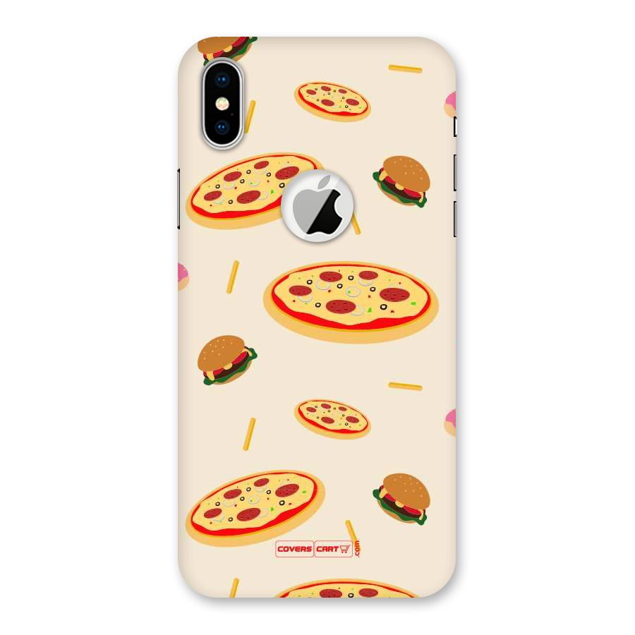 Pizza and Burger Love Back Case for iPhone XS Logo Cut